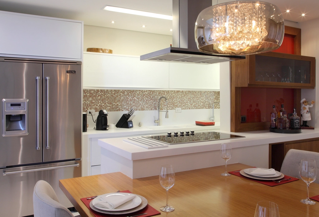 Modern white kitchen interior