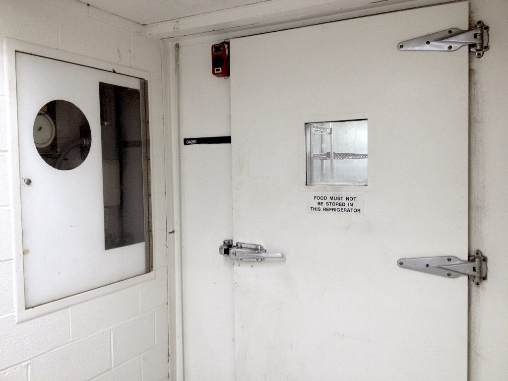 Commercial refrigerator in a restaurant kitchen