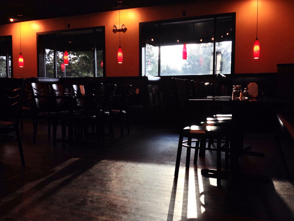 Restaurant lighting.