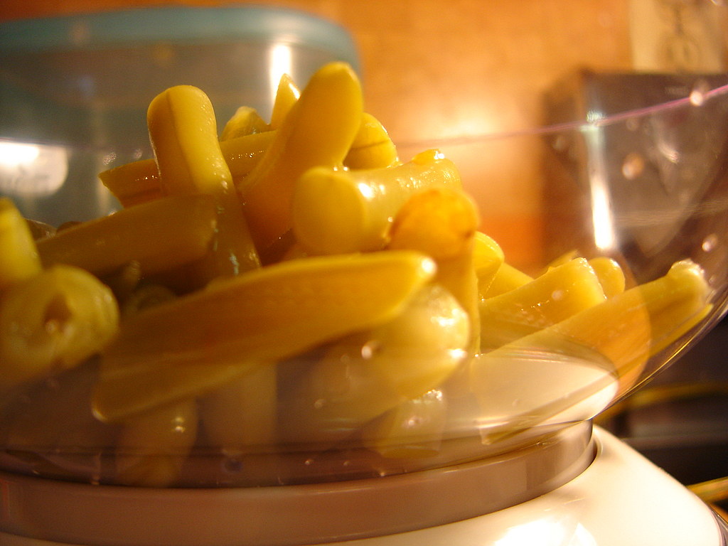 Weighing ingredients on a kitchen scale