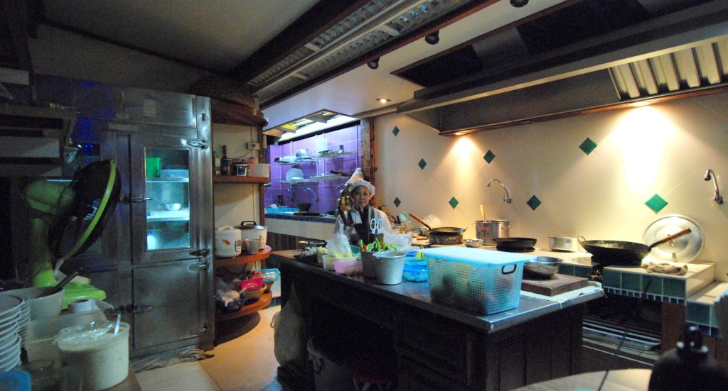 Dry goods on shelves in a restaurant storeroom ready for an inventory count