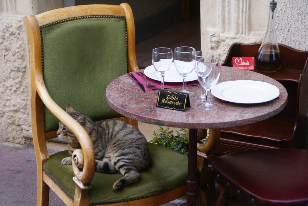 A reserved sign on a set restaurant table
