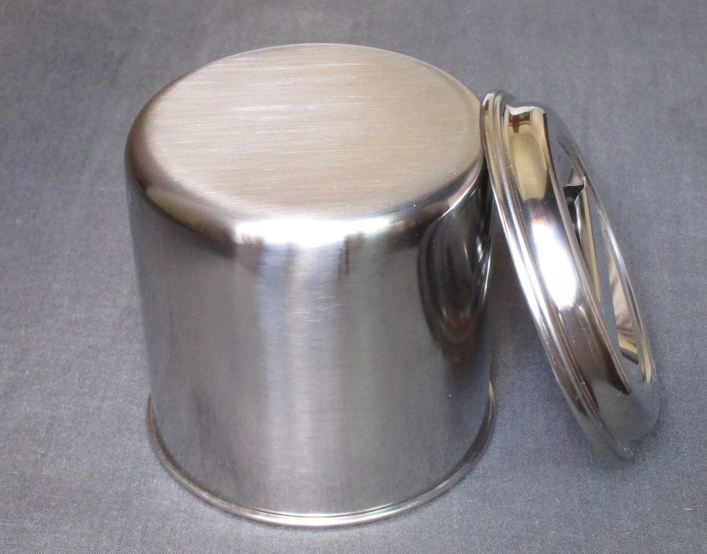 Stacked stainless steel stockpots