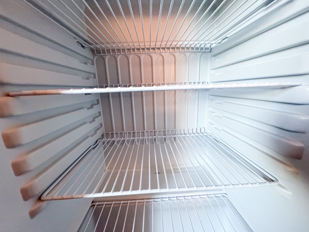 Close-up of a rubber door gasket on a commercial refrigerator