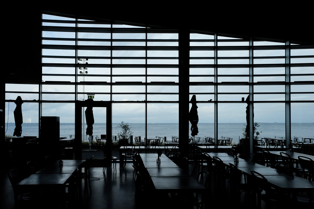Empty Ocean View Restaurant