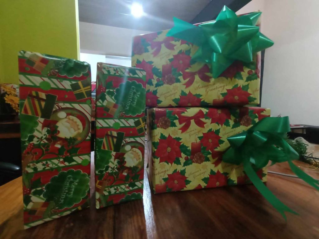 Wrapped holiday presents